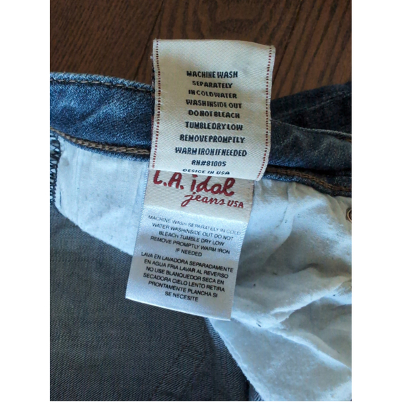 LA Idol Beaded Dainty Capri Pants Womens Sz 13 Lappered Print Rhinestone Y2K VTG - Picture 10 of 11